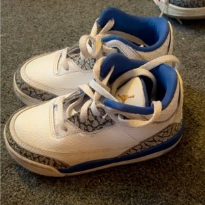 Toddler Jordan 3s blue and white